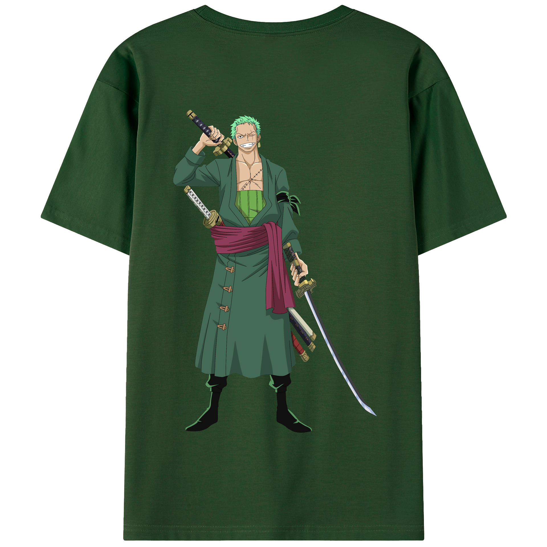 ワンピース ロロノア・ゾロ ONE PIECE Roronoa Zoro 綿100％半袖Tシャツ（背面プリント）